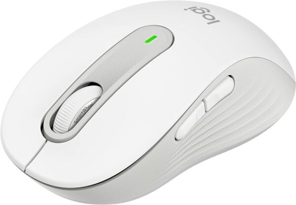 Mouse Sem Fio Logitech Signature M650 com Design de Tamanho Compacto, Clique Silencioso, Botões Laterais Personalizáveis, Conexão USB e Bluetooth - Branco