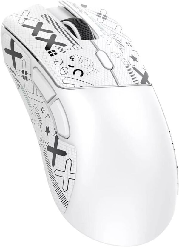 Mouse Sem Fio Gamer Attack Shark R1 18000dpi Paw3311 Tri Mode 1000hz, Pixart Paw3311 Ultraleve 3 Conexões (Branco)