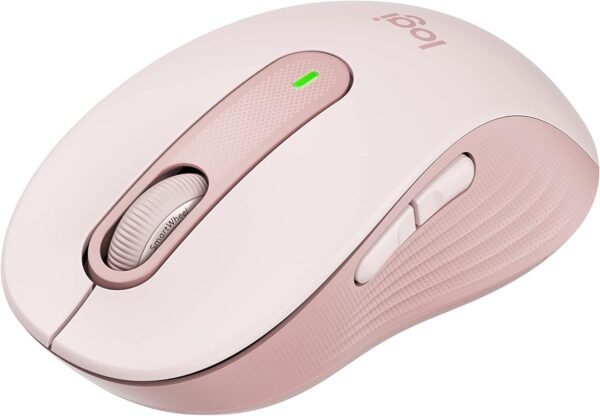 Mouse Sem Fio Logitech Signature M650 com Design de Tamanho Compacto, Clique Silencioso, Botões Laterais Personalizáveis, Conexão USB e Bluetooth - Rosa