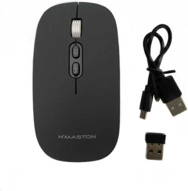 Mouse H'MASTON Sem Fio Wireless Bateria Recarregável Silencioso - Image 5