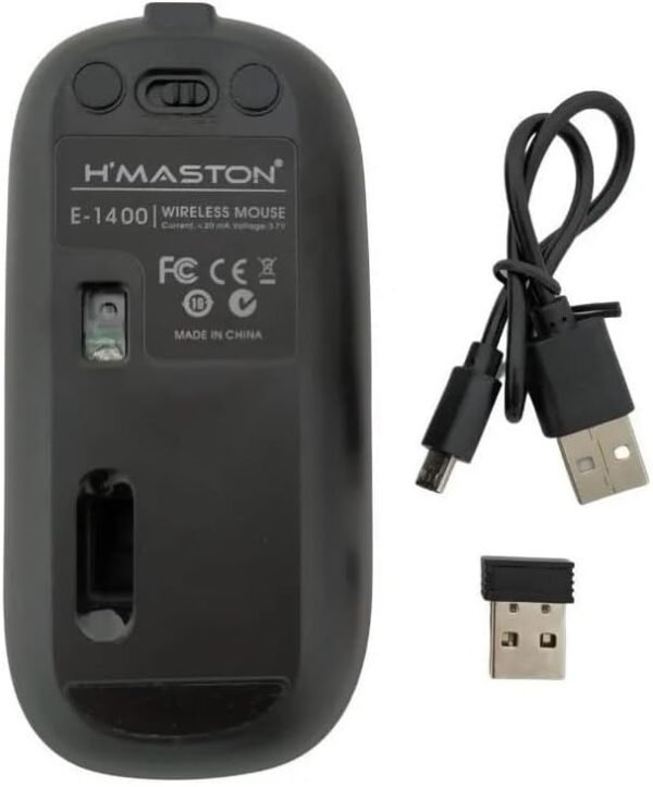 Mouse H'MASTON Sem Fio Wireless Bateria Recarregável Silencioso - Image 2