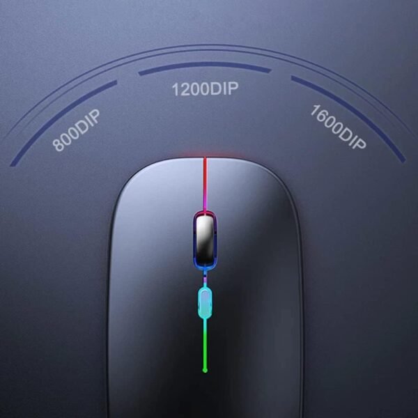Mouse Sem Fio Recarregável Sem Fio Led Rgb 2.4ghz 1600 DPI 10 m PC Notebook Mac Win - Image 9