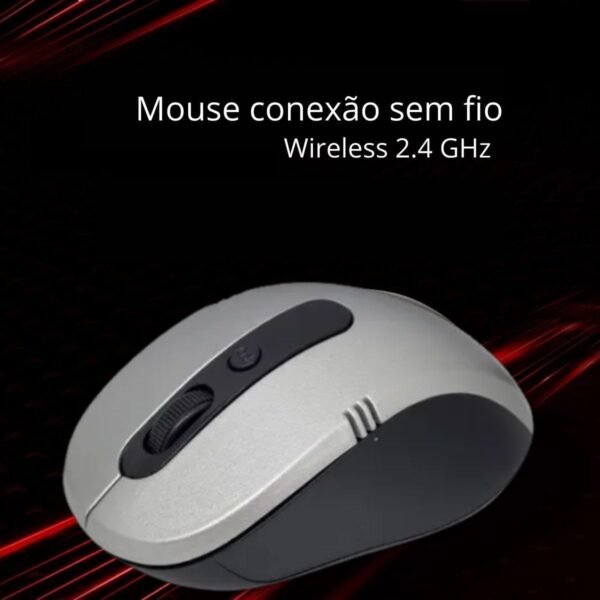 Mouse Sem Fio Óptico 2.4 GHz Com Receptor USB, Até 10 Metros De Alcance, Confortável e Ergonômico (KRV Magazine)(Preto) - Image 4