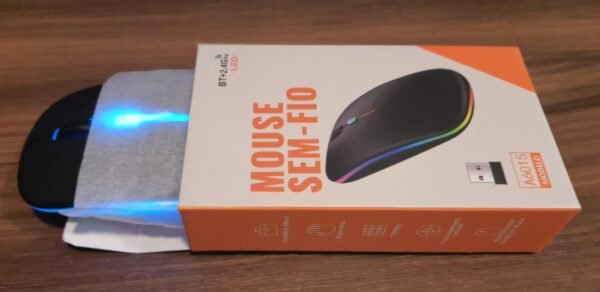 Mouse Sem Fio Recarregável Linha Prime (Preto), Conexão Dual Bluetooth 5.0/USB 2.4GHz, DPI Ajustável, Design Ergonômico com LED RGB. Desempenho Premium em Qualquer Dispositivo. - Image 6