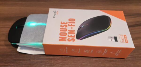 Mouse Sem Fio Recarregável Linha Prime (Preto), Conexão Dual Bluetooth 5.0/USB 2.4GHz, DPI Ajustável, Design Ergonômico com LED RGB. Desempenho Premium em Qualquer Dispositivo. - Image 8