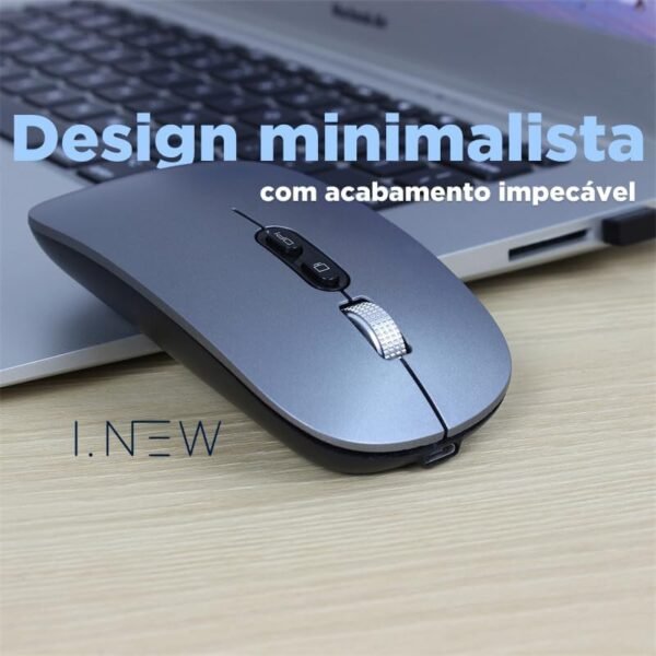 Mouse SLIM recarregável Bluetooth Para Apple MacBook Air e Apple MacBook Pro inclusive modelos Macbook Air M1 - M2 E M3 - MacBook Pro M1 - M2 - M3 e MacBook Pro M4 (Cinza) - Image 4