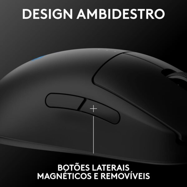 Mouse Gamer Sem Fio Logitech G PRO 2 com Tecnologia LIGHTSPEED, Design Ambidestro,4 Botões Programáveis, Sensor HERO 2 com DPI de 32K, RGB LIGHTSYNC e Switches LIGHTFORCE- Preto - Image 3