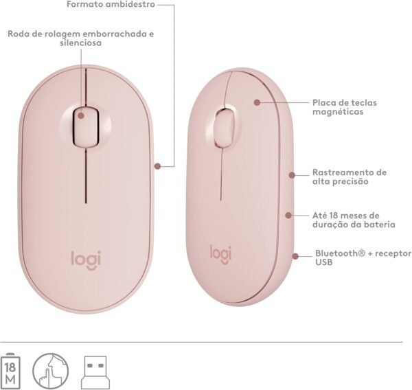 Combo Teclado e Mouse sem fio Logitech MK470 com Design Slim, Digitação e Clique Silencioso, Mouse Ambidestro, Conexão USB e Pilhas Inclusas - Rosa - Image 7