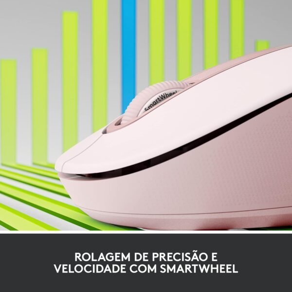 Mouse Sem Fio Logitech Signature M650 com Design de Tamanho Compacto, Clique Silencioso, Botões Laterais Personalizáveis, Conexão USB e Bluetooth - Rosa - Image 2