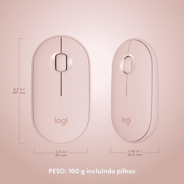 Combo Teclado e Mouse sem fio Logitech MK470 com Design Slim, Digitação e Clique Silencioso, Mouse Ambidestro, Conexão USB e Pilhas Inclusas - Rosa - Image 9