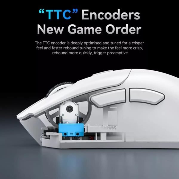 Mouse Sem Fio Gamer Attack Shark R1 18000dpi Paw3311 Tri Mode 1000hz, Pixart Paw3311 Ultraleve 3 Conexões (Branco) - Image 4