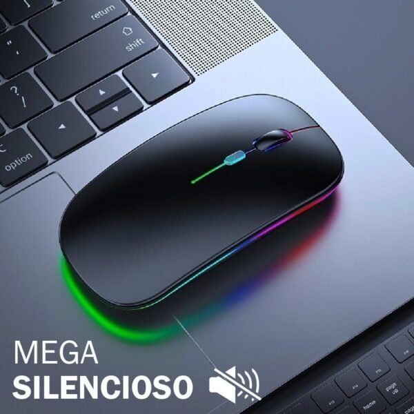 Mouse Sem Fio Recarregavel 2.4g Wireless USB para Notebook Desktop TV (PRETO) - Image 5