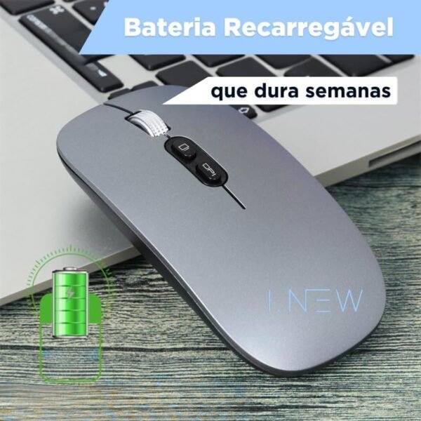 Mouse SLIM recarregável Bluetooth Para Apple MacBook Air e Apple MacBook Pro inclusive modelos Macbook Air M1 - M2 E M3 - MacBook Pro M1 - M2 - M3 e MacBook Pro M4 (Cinza) - Image 3