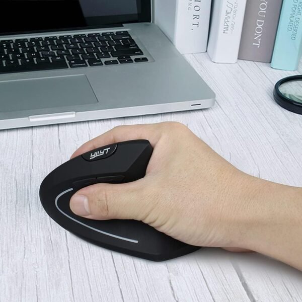 Mouse Ergonômico 2.4G sem fio mouse vertical ergonômico mouse vertical mouse vertical mouse óptico 3 níveis de DPI conveniente/plug & play preto - Image 9