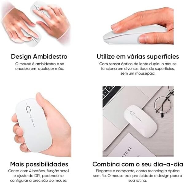 Mouse Sem Fio USB WSL Branco | GT - Image 6