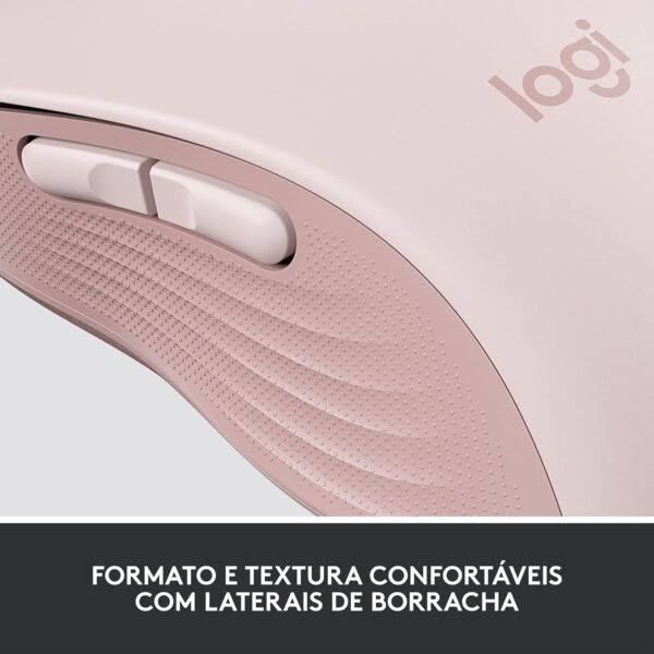 Mouse Sem Fio Logitech Signature M650 com Design de Tamanho Compacto, Clique Silencioso, Botões Laterais Personalizáveis, Conexão USB e Bluetooth - Rosa - Image 9