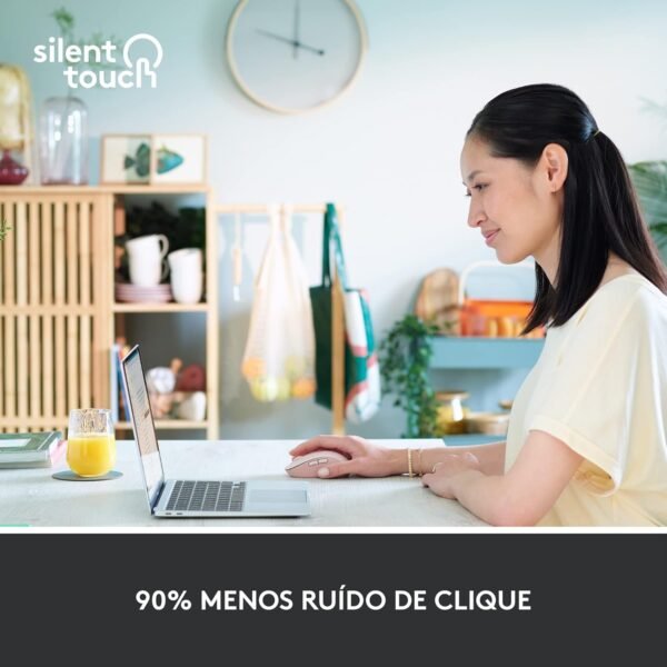 Mouse Sem Fio Logitech Signature M650 com Design de Tamanho Compacto, Clique Silencioso, Botões Laterais Personalizáveis, Conexão USB e Bluetooth - Rosa - Image 4