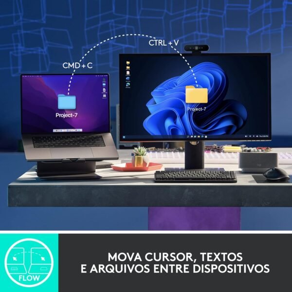 Mouse sem fio Logitech MX Master 3S com Sensor Darkfield para Uso em Qualquer Superfície, Design Ergonômico, Clique Silencioso, Conexão USB ou Bluetooth - Cinza Claro - Image 9