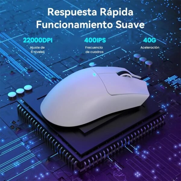 ATTACK SHARK Mouse X11 Leve Sem Fio Para Jogos Com Base De Carregamento RGB, Tri-Mode-2.4G/USB-C Com Fio/BT, DPI 22K, Sensor Óptico PAW3311, 5 Botões Programáveis ​​Para PC/Mac (Branco) - Image 5