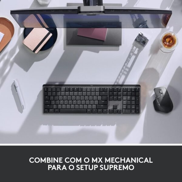 Mouse sem fio Logitech MX Master 3S com Sensor Darkfield para Uso em Qualquer Superfície, Design Ergonômico, Clique Silencioso, Conexão USB ou Bluetooth - Cinza Claro - Image 10