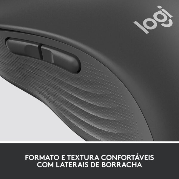 Mouse Sem Fio Logitech Signature M650 com Design de Tamanho Compacto, Clique Silencioso, Botões Laterais Personalizáveis, Conexão USB e Bluetooth - Grafite - Image 9