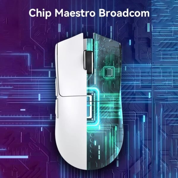 ATTACK SHARK Mouse X11 Leve Sem Fio Para Jogos Com Base De Carregamento RGB, Tri-Mode-2.4G/USB-C Com Fio/BT, DPI 22K, Sensor Óptico PAW3311, 5 Botões Programáveis ​​Para PC/Mac (Branco) - Image 4