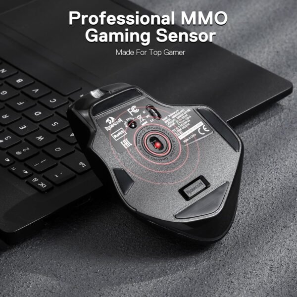 Mouse Gamer Redragon Bullseye Pro, Wireless 2.4GHz Cabo ou Bluetooth, RGB, 7 Botões, 26000DPI, Preto - M806RGB-PRO - Image 5