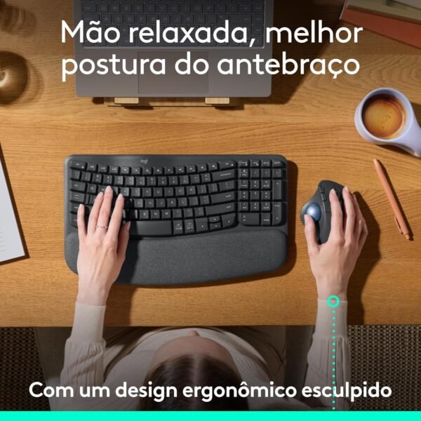 Mouse sem fio Logitech Trackball ERGO M575S com Cliques Silenciosos, Controle Fácil do Polegar, Rastreamento Preciso e Suave, Conexão Bluetooth e USB Logi Bolt - Compatível com PC/Mac - Image 3