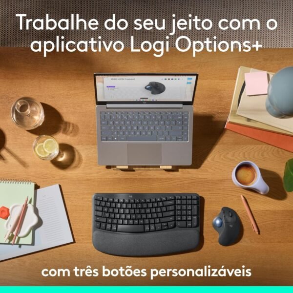 Mouse sem fio Logitech Trackball ERGO M575S com Cliques Silenciosos, Controle Fácil do Polegar, Rastreamento Preciso e Suave, Conexão Bluetooth e USB Logi Bolt - Compatível com PC/Mac - Image 5