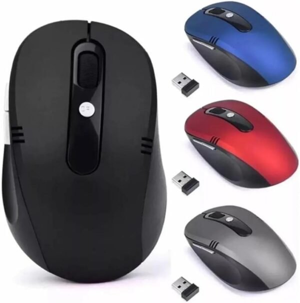 Mouse Sem Fio Óptico 2.4 GHz Com Receptor USB, Até 10 Metros De Alcance, Confortável e Ergonômico (KRV Magazine)(Preto)