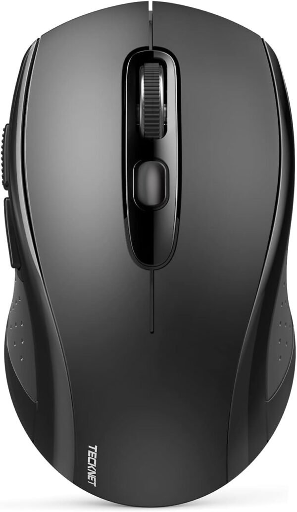 TECKNET Mouse Bluetooth, mouse sem fio 4000DPI Bluetooth para laptop 2 em 1 (BT 5.0/3.0 + 2,4 Ghz), mouse portátil para PC sem fio com receptor USB para Mac, compatível com MacBook Chromebook