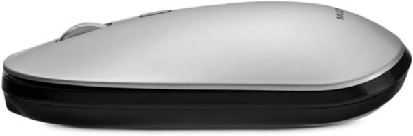 Mouse sem fio slim conexão bluetooth e USB 1600DPI AJustável 4 botões clique silencioso luz do leitor invisvel com pilha inclusa cinza - mo332 - Image 3