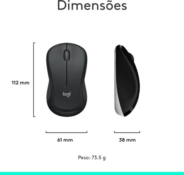 Combo Teclado e Mouse sem fio Logitech MK540 com Teclado com Apoio para as Mãos, Teclas de Mídia de Fácil Acesso, Mouse Ambidestro, Conexão USB, Pilhas Inclusas e Layout ABNT2 - Image 10