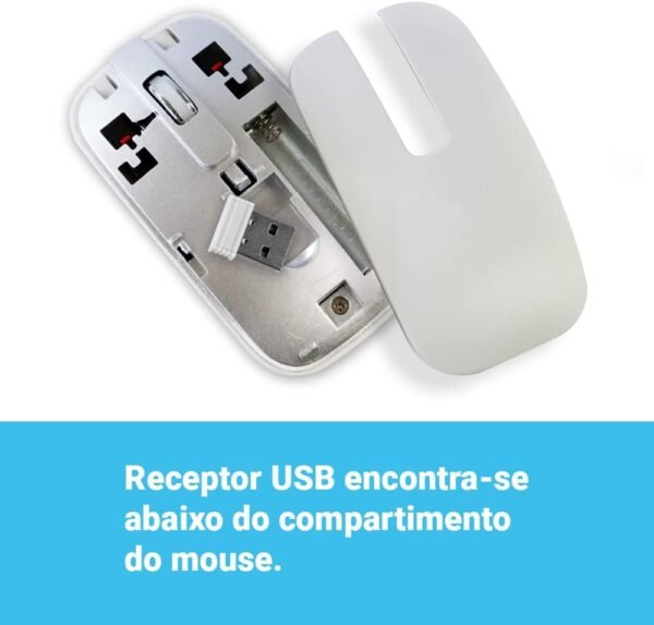 Kit Teclado ABNT2 e Mouse Sem Fio Branco K-06 Wireless USB Ultra Slim - Strong Tech - Image 8