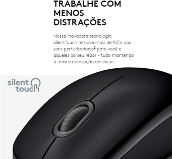 Mouse com fio USB Logitech M110 com Clique Silencioso - Preto - Image 2