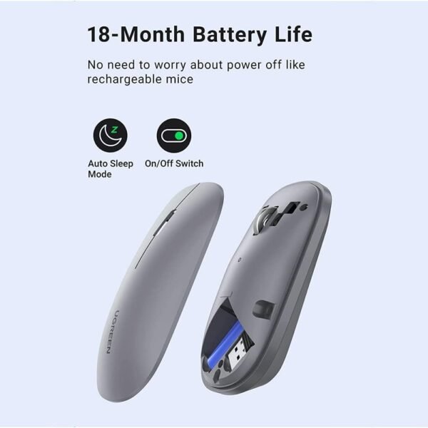 Mouse Sem Fio Sensor de 4000 DPI Design Ergonômico E Portátil silencioso preciso compatível com windows mac linux e ultos sistemas ideal para trabril scritório casa viagens - sem brasil - Image 4