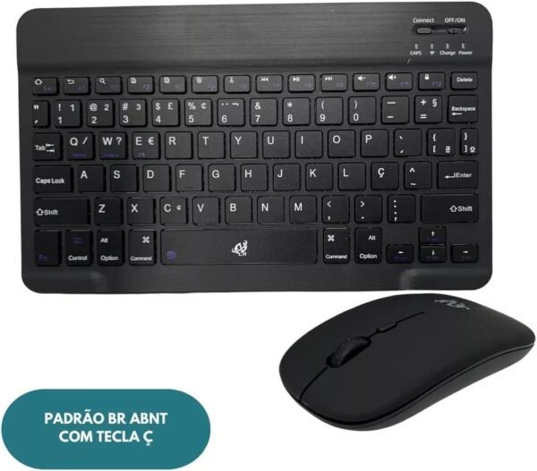 VITX Kit Teclado E Mouse Sem Fio Bluetooth Colorido Para Tablet Pc iPad (Preto) - Image 2
