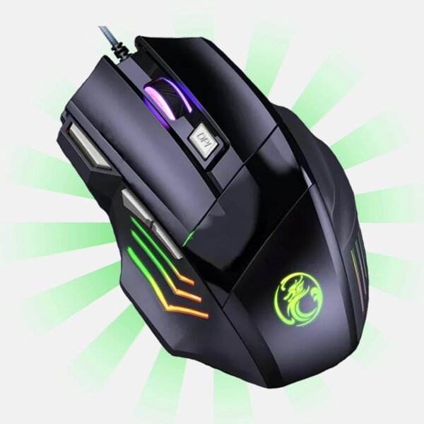 Gamer de mouse 7d 3200 dpi Ajustável 7 botões luzes liderou rgb alta precisão e velocidade, jogos, trabalho, estudos, pabo reforado super rápido ergonômico antideslizante clique duplO premium premium premium premium - Image 5