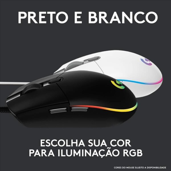 Mouse Gamer Logitech G203 LIGHTSYNC RGB, Efeito de Ondas de Cores, 6 Botões Programáveis ​​e Até 8.000 DPI - Preto - Image 7