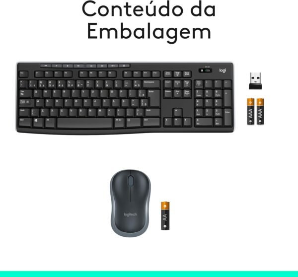 Combo Teclado e Mouse Sem Fio Logitech Mk270 Com Teclas de Míndia de Fácil ACESSO, CONEXÃO USB, PILHAS Inclusas E Layout ABNT2 - Image 10