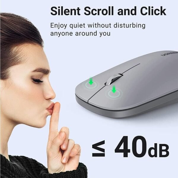 Mouse Sem Fio Sensor de 4000 DPI Design Ergonômico E Portátil silencioso preciso compatível com windows mac linux e ultos sistemas ideal para trabril scritório casa viagens - sem brasil - Image 2