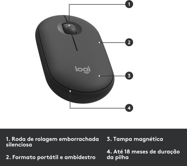 Combo Teclado e Mouse sem fio Logitech MK470 com Design Slim, Digitação e Clique Silencioso, Mouse Ambidestro, Conexão USB e Pilhas Inclusas - Grafite - Image 7