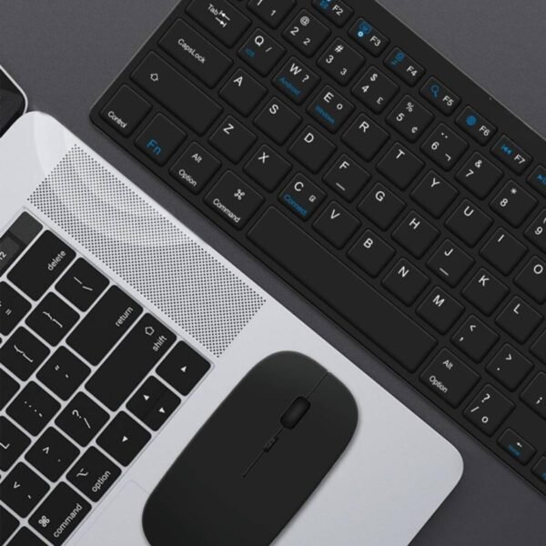 Kit Teclado e Mouse sem fio Bluetooth com Design Confortável, Durável, Para Tablet e Celular, Computador, Android, Note Layout ABNT2 Brasileiro (Preto) - Image 6