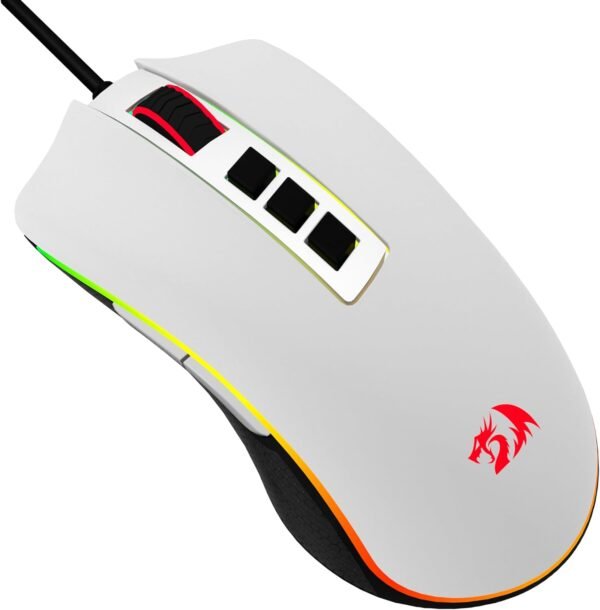 Mouse Gamer Redragon Cobra V2 Edição Especial Cypher Branco e Preto RGB M711A-RGB - Image 6