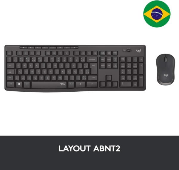 Combo Teclado e Mouse sem fio Logitech MK295 com Digitação e Clique Silencioso, Teclas de Mídia de Fácil Acesso, Conexão USB, Pilhas Inclusas e Layout ABNT2 - Image 2