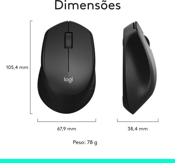Combo Teclado e Mouse sem fio Logitech MK345 com Teclado com Apoio para as Mãos e Mouse Destro, Conexão USB, Pilhas Inclusas e Layout ABNT2 - Image 10