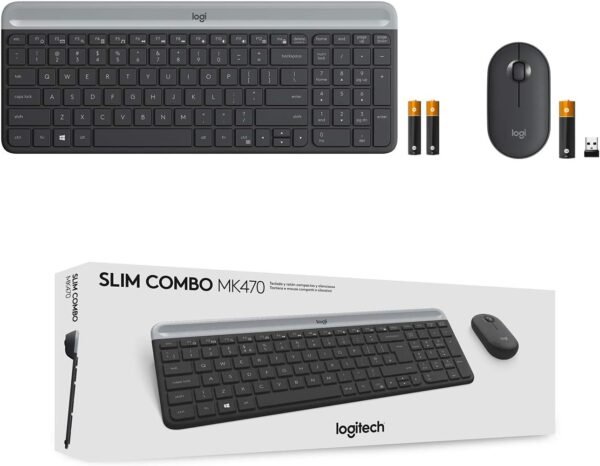 Combo Teclado e Mouse sem fio Logitech MK470 com Design Slim, Digitação e Clique Silencioso, Mouse Ambidestro, Conexão USB e Pilhas Inclusas - Grafite - Image 10