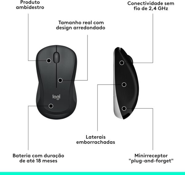 Combo Teclado e Mouse sem fio Logitech MK540 com Teclado com Apoio para as Mãos, Teclas de Mídia de Fácil Acesso, Mouse Ambidestro, Conexão USB, Pilhas Inclusas e Layout ABNT2 - Image 9