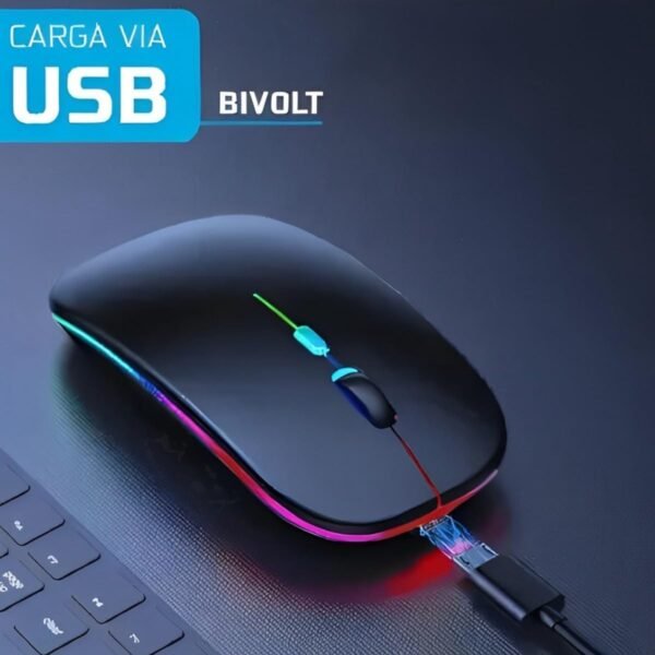 Mouse sem fio rgb jogador recarregável bluetooth ptico liderado colorido ergonônico USB 2.4 GHZ Alta precisão AJuste dpi - Image 7