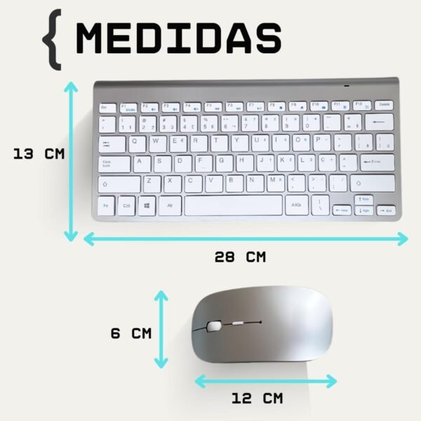 Kit Teclado e Mouse Sem Fio 2,4 GHz CONEXão sem fio Combo Combo Combo ptico Ultra fino abnt2 com Tecla Ç Ç em Portugues Padrão layout Brasileiro - Image 7